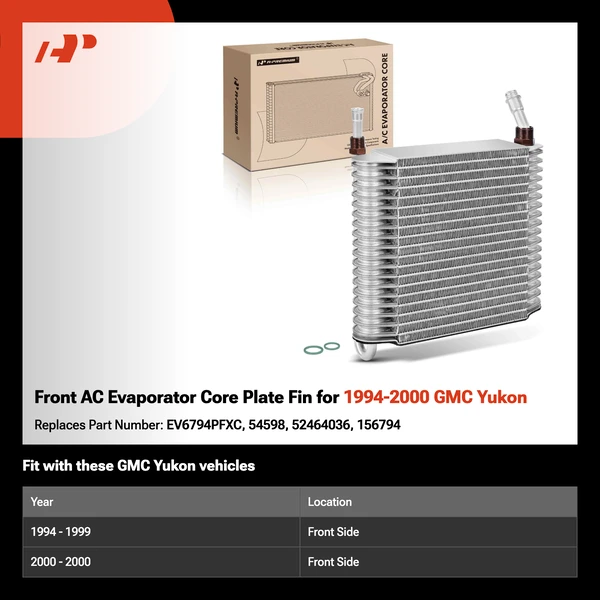 Front AC Evaporator Core Plate Fin for 1994-2000 GMC Yukon