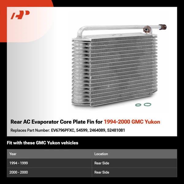 Rear AC Evaporator Core Plate Fin for 1994-2000 GMC Yukon