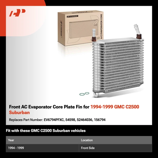 Front AC Evaporator Core Plate Fin for 1994-1999 GMC C2500 Suburban