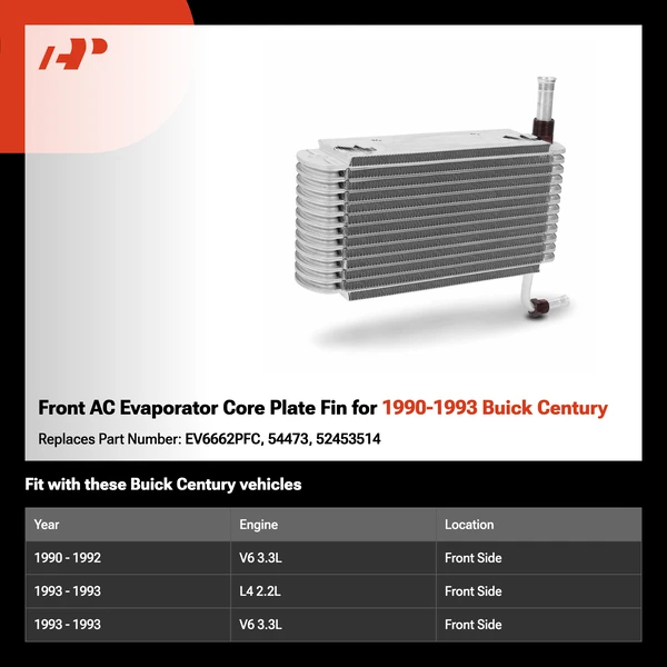 Front AC Evaporator Core Plate Fin for 1990-1993 Buick Century