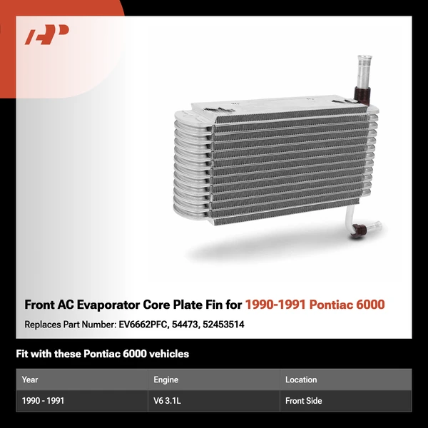 Front AC Evaporator Core Plate Fin for 1990-1991 Pontiac 6000