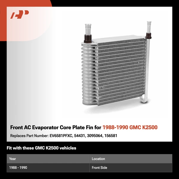 Front AC Evaporator Core Plate Fin for 1988-1990 GMC K2500