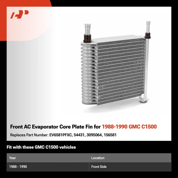 Front AC Evaporator Core Plate Fin for 1988-1990 GMC C1500