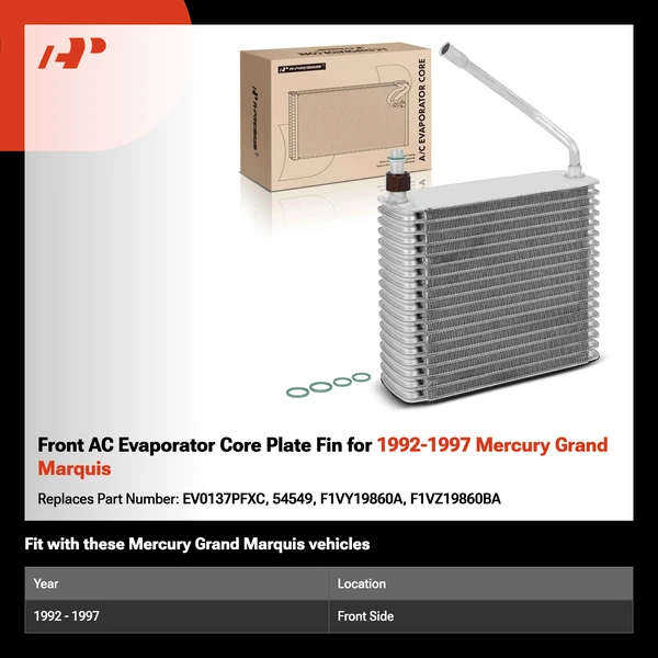 Front AC Evaporator Core Plate Fin for 1992-1997 Mercury Grand Marquis