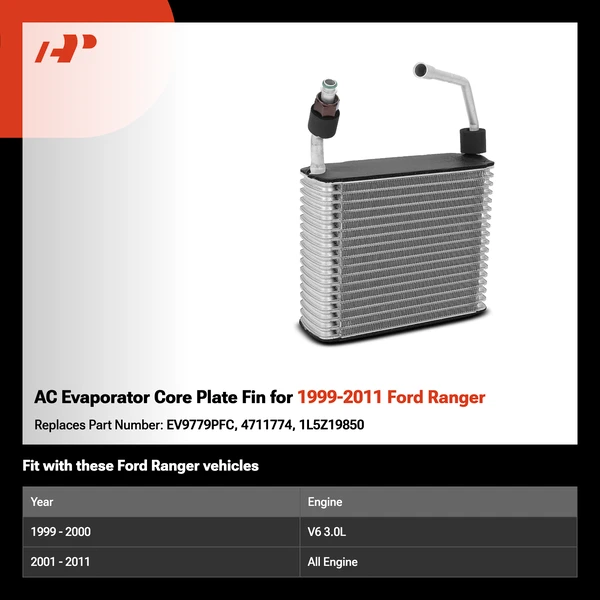 AC Evaporator Core Plate Fin for 1999-2011 Ford Ranger