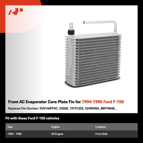 Front AC Evaporator Core Plate Fin for 1994-1996 Ford F-150