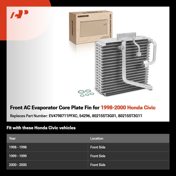 Front AC Evaporator Core Plate Fin for 1998-2000 Honda Civic