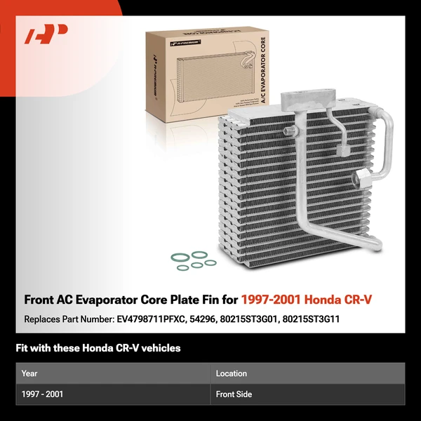 Front AC Evaporator Core Plate Fin for 1997-2001 Honda CR-V