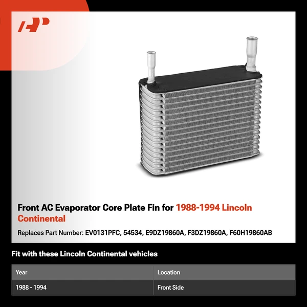 Front AC Evaporator Core Plate Fin for 1988-1994 Lincoln Continental
