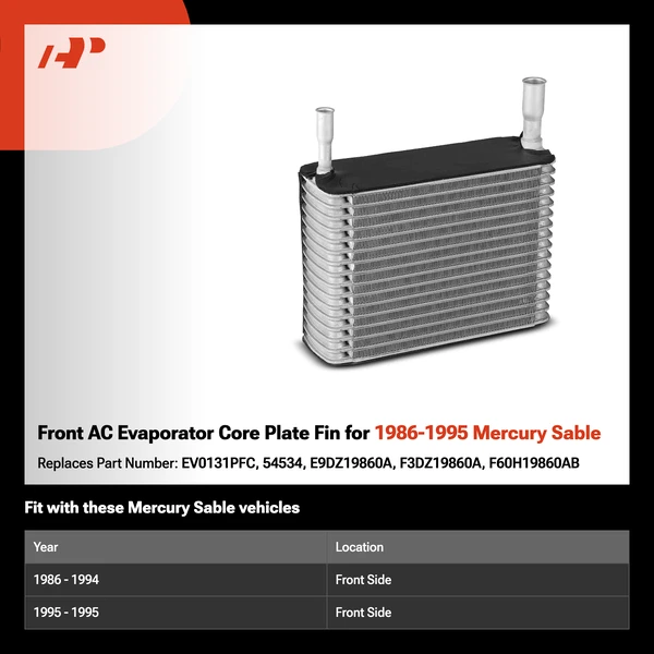 Front AC Evaporator Core Plate Fin for 1986-1995 Mercury Sable