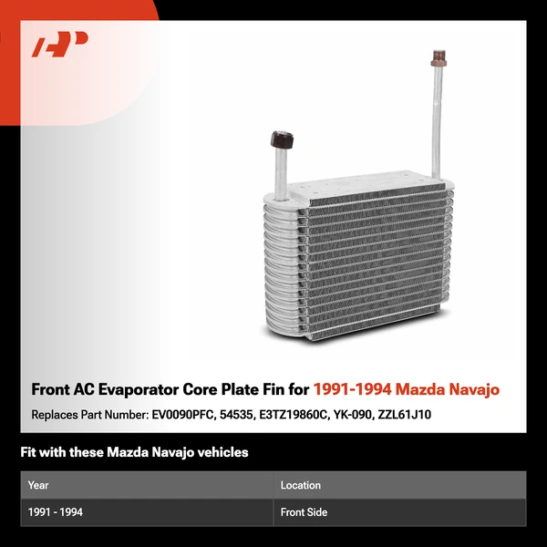Front AC Evaporator Core Plate Fin for 1991-1994 Mazda Navajo