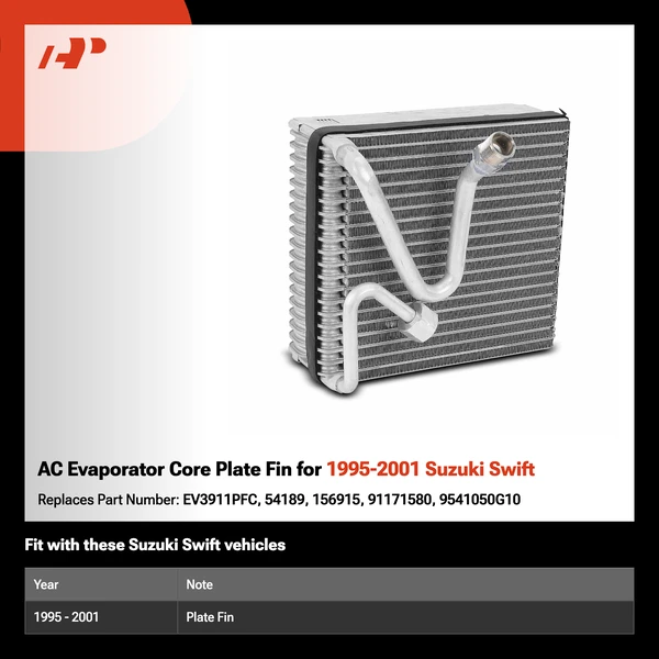 AC Evaporator Core Plate Fin for 1995-2001 Suzuki Swift