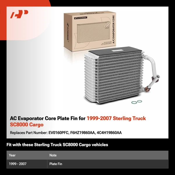 AC Evaporator Core Plate Fin for 1999-2007 Sterling Truck SC8000 Cargo