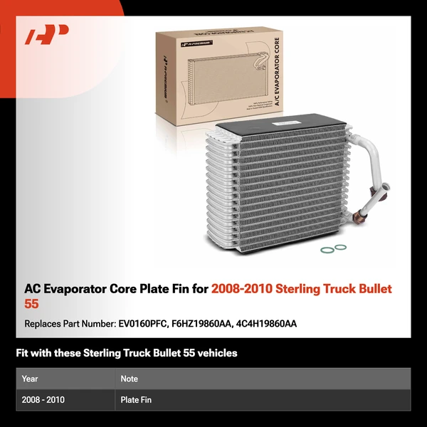 AC Evaporator Core Plate Fin for 2008-2010 Sterling Truck Bullet 55