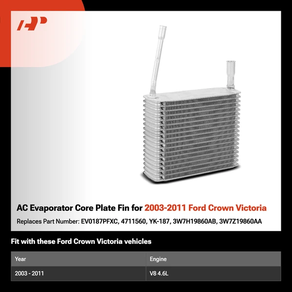 AC Evaporator Core Plate Fin for 2003-2011 Ford Crown Victoria
