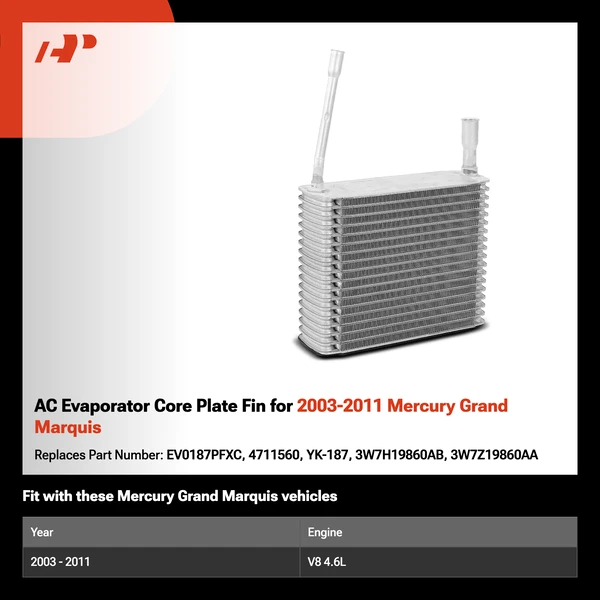 AC Evaporator Core Plate Fin for 2003-2011 Mercury Grand Marquis