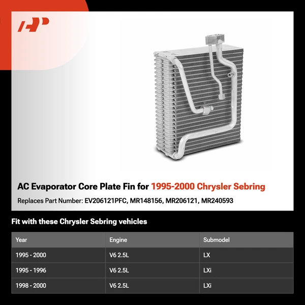AC Evaporator Core Plate Fin for 1995-2000 Chrysler Sebring