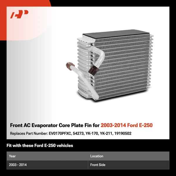 Front AC Evaporator Core Plate Fin for 2003-2014 Ford E-250