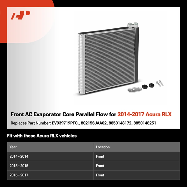 Front AC Evaporator Core Parallel Flow for 2014-2017 Acura RLX