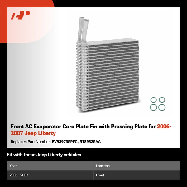 Front AC Evaporator Core Plate Fin with Pressing Plate for 2006-2007 Jeep Liberty