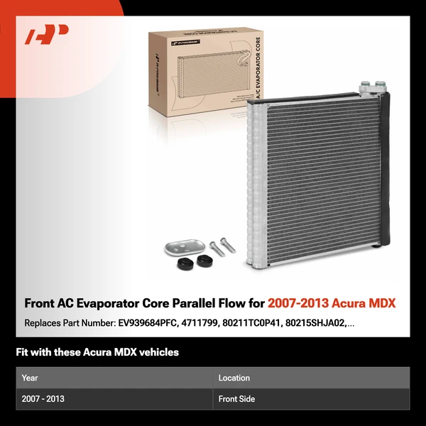 Front AC Evaporator Core Parallel Flow for 2007-2013 Acura MDX