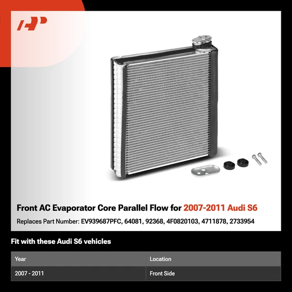 Front AC Evaporator Core Parallel Flow for 2007-2011 Audi S6