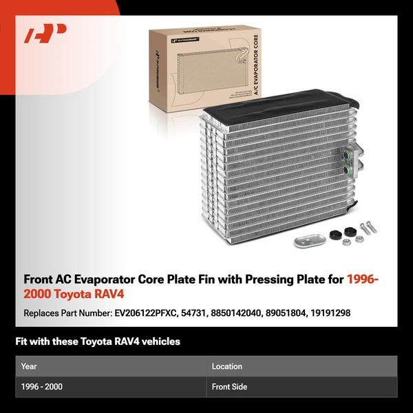 Front AC Evaporator Core Plate Fin with Pressing Plate for 1996-2000 Toyota RAV4