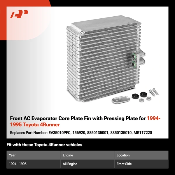 Front AC Evaporator Core Plate Fin with Pressing Plate for 1994-1995 Toyota 4Runner