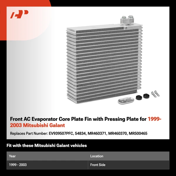 Front AC Evaporator Core Plate Fin with Pressing Plate for 1999-2003 Mitsubishi Galant
