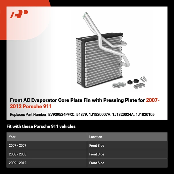 Front AC Evaporator Core Plate Fin with Pressing Plate for 2007-2012 Porsche 911