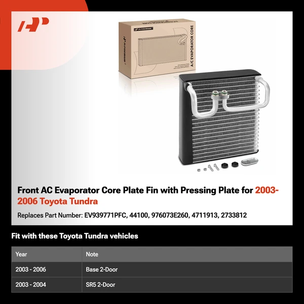 Front AC Evaporator Core Plate Fin with Pressing Plate for 2003-2006 Toyota Tundra