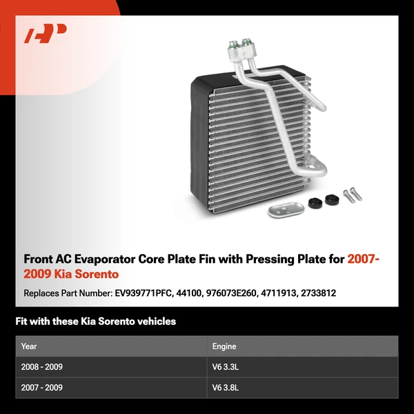 Front AC Evaporator Core Plate Fin with Pressing Plate for 2007-2009 Kia Sorento