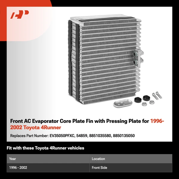 Front AC Evaporator Core Plate Fin with Pressing Plate for 1996-2002 Toyota 4Runner