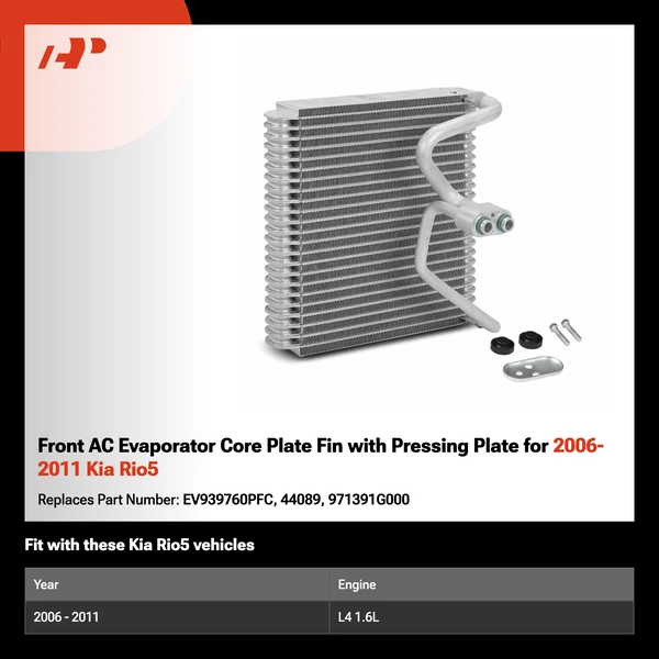 Front AC Evaporator Core Plate Fin with Pressing Plate for 2006-2011 Kia Rio5