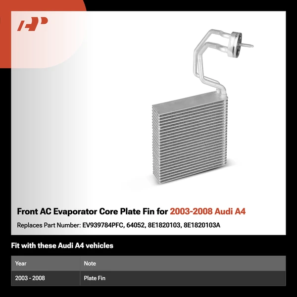 Front AC Evaporator Core Plate Fin for 2003-2008 Audi A4