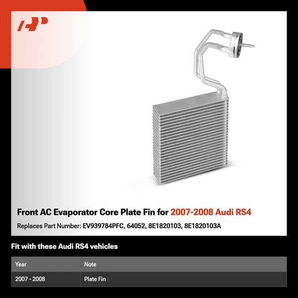 Front AC Evaporator Core Plate Fin for 2007-2008 Audi RS4