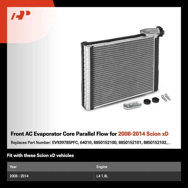 Front AC Evaporator Core Parallel Flow for 2008-2014 Scion xD