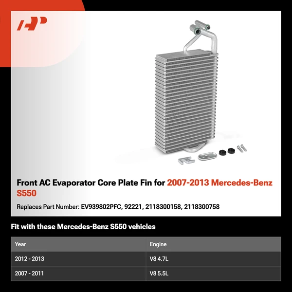 Front AC Evaporator Core Plate Fin for 2007-2013 Mercedes-Benz S550