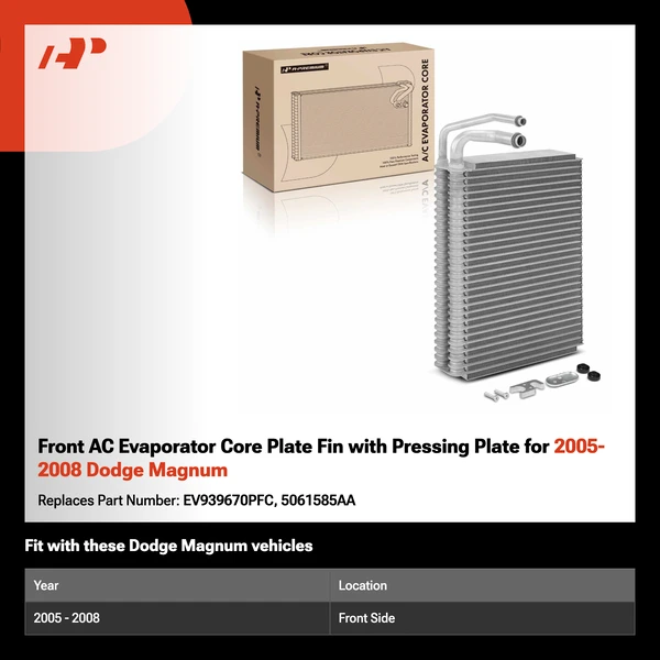 Front AC Evaporator Core Plate Fin with Pressing Plate for 2005-2008 Dodge Magnum