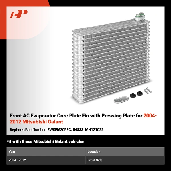 Front AC Evaporator Core Plate Fin with Pressing Plate for 2004-2012 Mitsubishi Galant