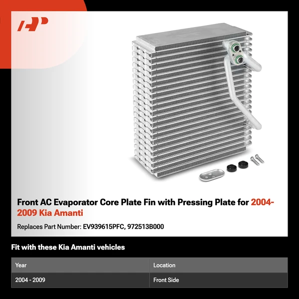 Front AC Evaporator Core Plate Fin with Pressing Plate for 2004-2009 Kia Amanti