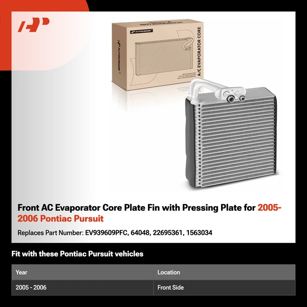 Front AC Evaporator Core Plate Fin with Pressing Plate for 2005-2006 Pontiac Pursuit