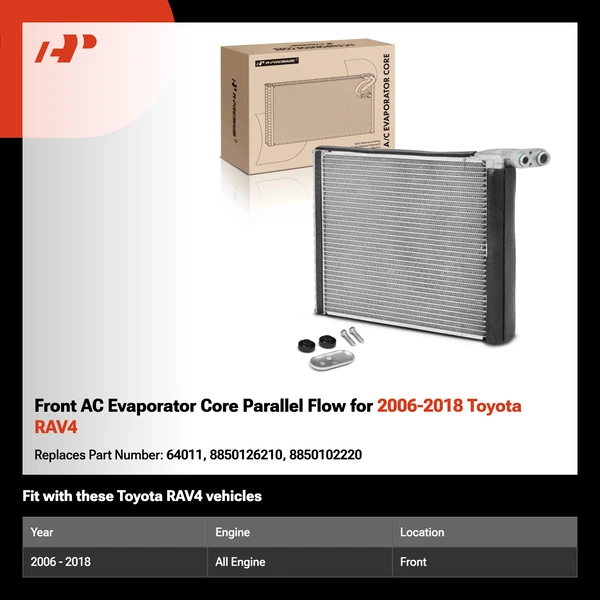 Front AC Evaporator Core Parallel Flow for 2006-2018 Toyota RAV4