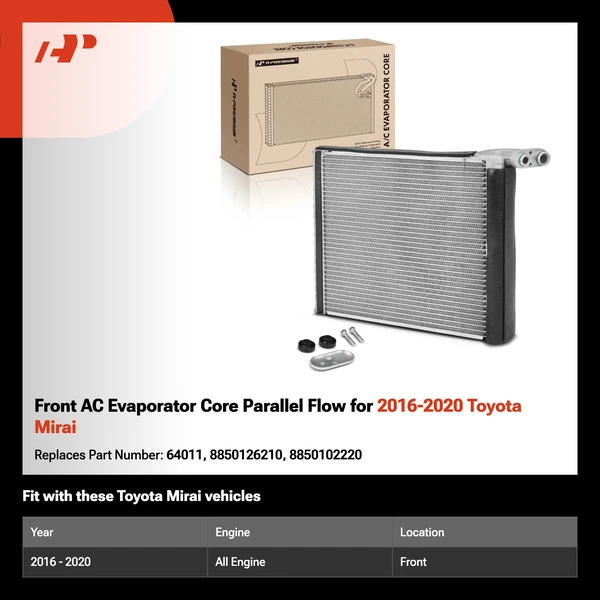 Front AC Evaporator Core Parallel Flow for 2016-2020 Toyota Mirai