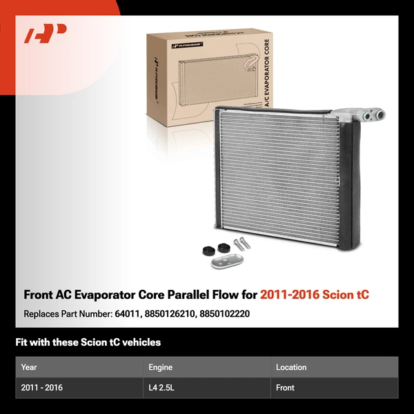 Front AC Evaporator Core Parallel Flow for 2011-2016 Scion tC