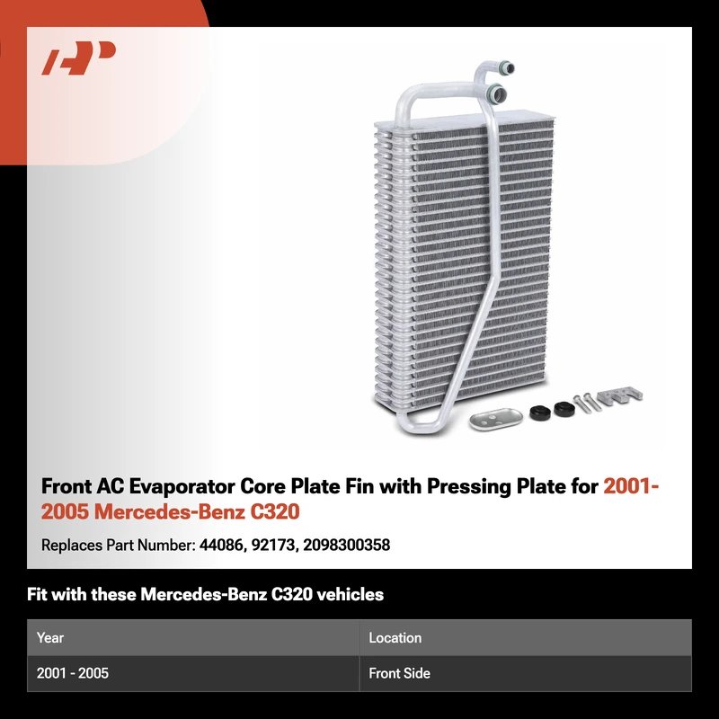 Front AC Evaporator Core Plate Fin with Pressing Plate for 2001-2005 Mercedes-Benz C320