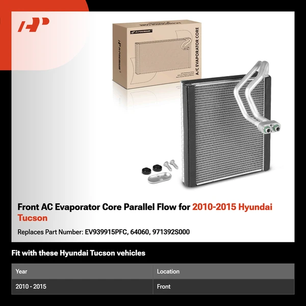 Front AC Evaporator Core Parallel Flow for 2010-2015 Hyundai Tucson