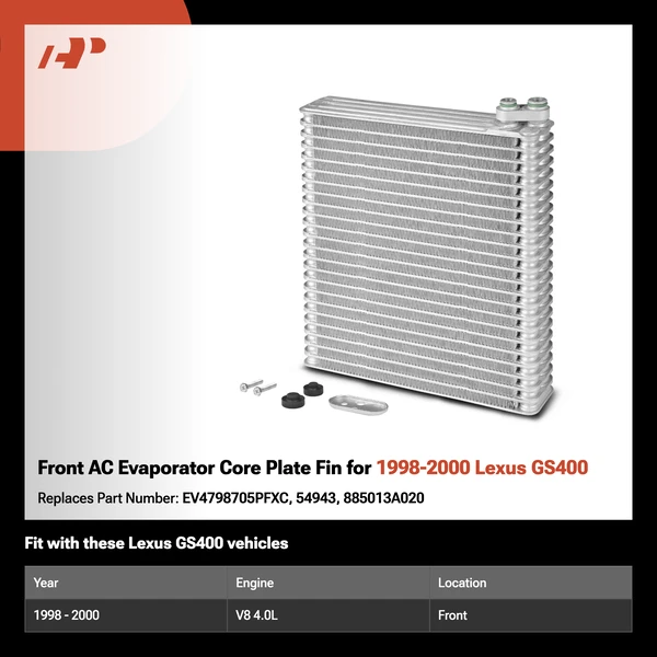 Front AC Evaporator Core Plate Fin for 1998-2000 Lexus GS400