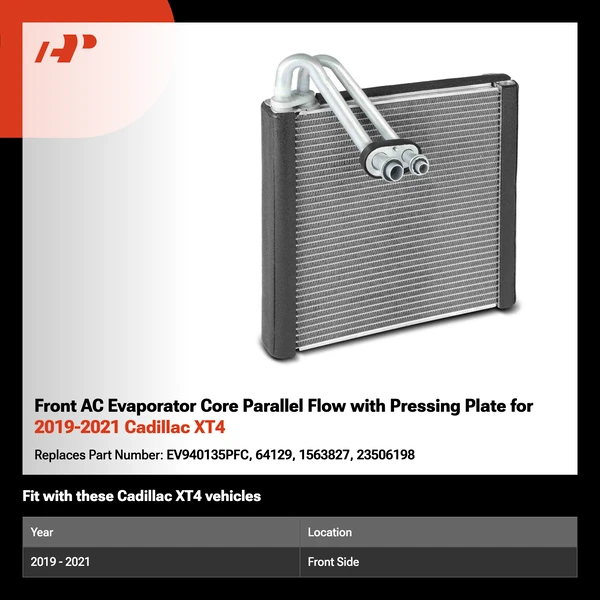 Front AC Evaporator Core Parallel Flow with Pressing Plate for 2019-2021 Cadillac XT4