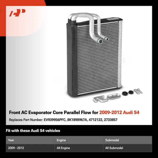 Front AC Evaporator Core Parallel Flow for 2009-2012 Audi S4